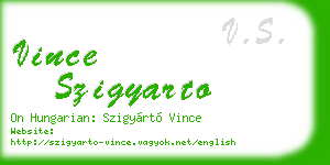 vince szigyarto business card